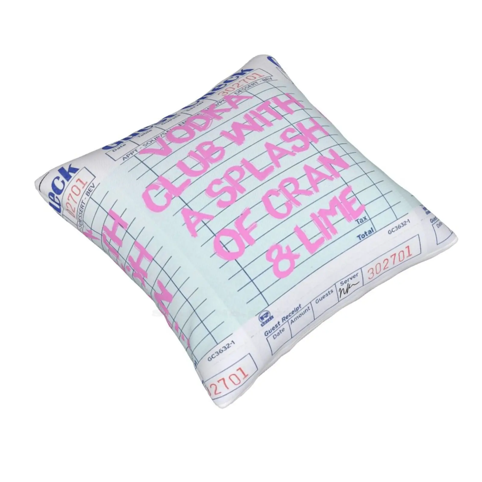 Splashhh-Guest Check @nikkisbling _ Pillow Cover Hug Pillowcase Pink Aesthetic Guest Check Positive Quotes Pop Art Fashion