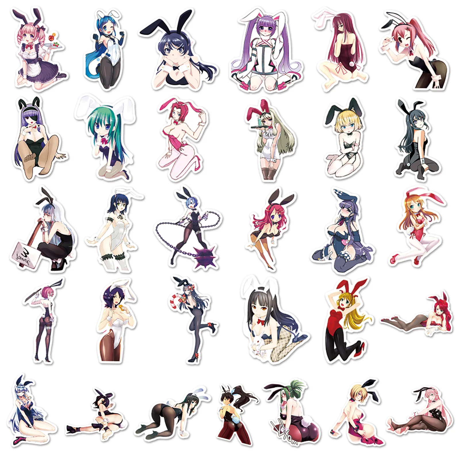 61/30/10PCS Popular Two-dimensional Peripheral Bunny Girl Sexy Graffiti Refrigerator Suitcase Mobile Phone Waterproof Sticker