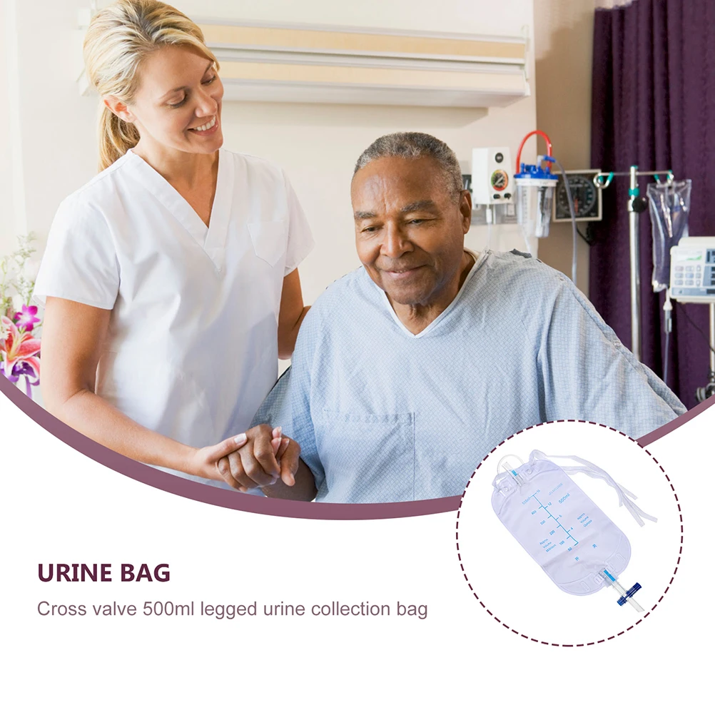 

10pcs 500ml Urine Storage Bag PVC Male Urinal Drainage Leg Bags for Men Postoperation Patient Thickened Anti Leakage