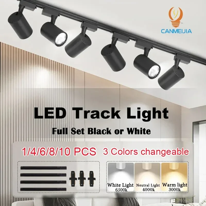 

Track Light Spotlight Set Track Lamp 220V Ceiling Spot Led Lights Fixture Wall Lamps Rail Lighting COB 12/20/30/40W Home Kitchen