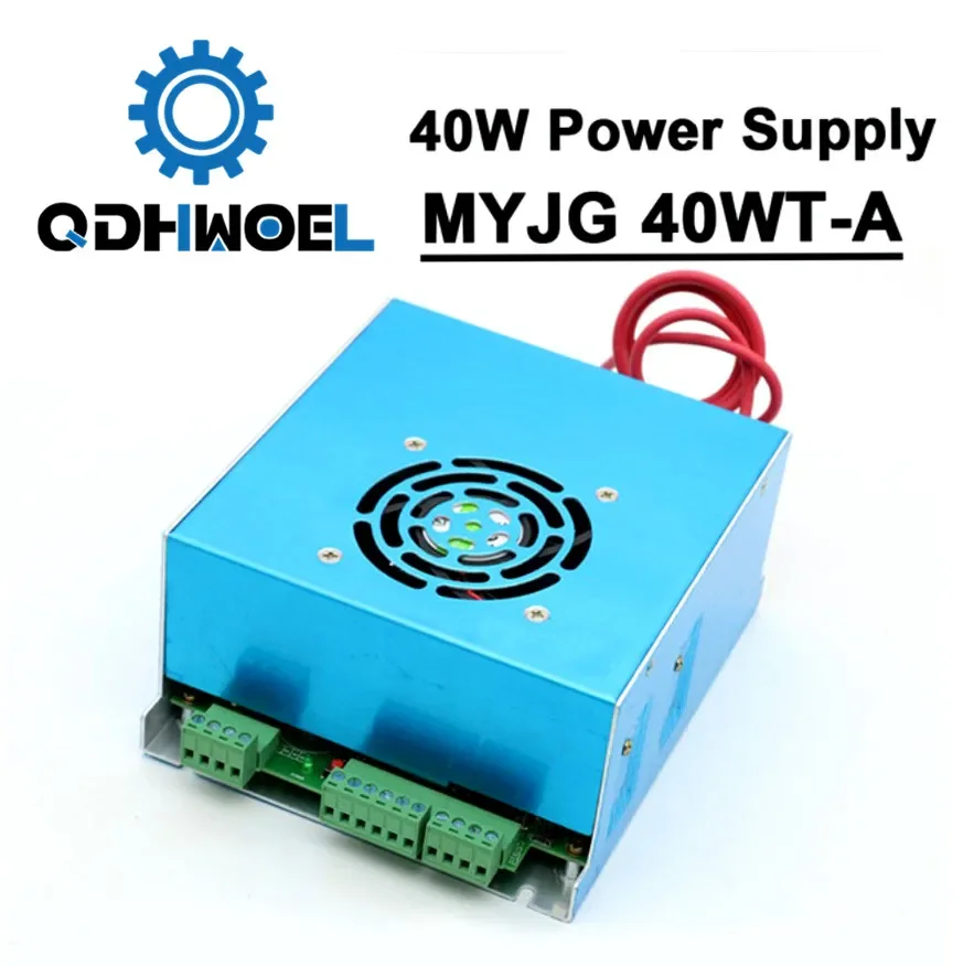 

QDHWOEL 40W CO2 Laser Power Supply MYJG 40WT 110V/220V 40W 25W 30W for Laser Engraving Cutting Machine