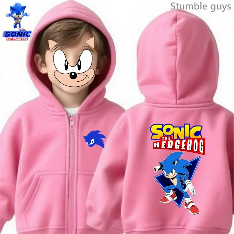 سونيك القنفذ الاطفال الرمز البريدي هوديي ربيع الخريف لينة تنفس بنين بنات ملابس رياضية اللعب في الهواء الطلق