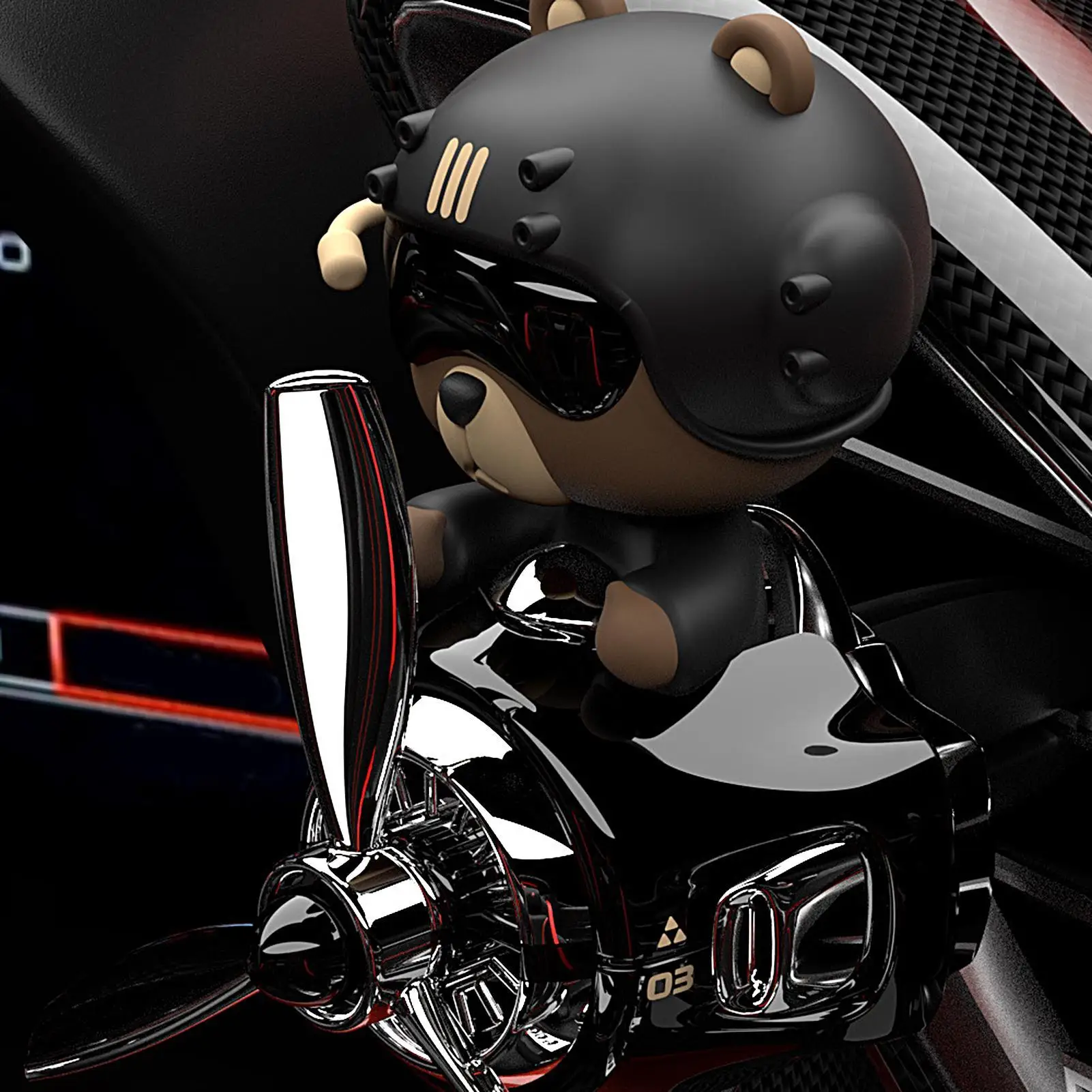 Aromatherapy Diffuser Bear Air Freshener Car Plane Rotating Bear Pilot Automobile Cool Car Fragrance Fun Diffuser Perfume - view 4