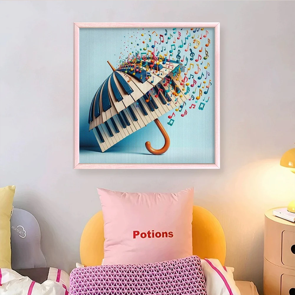

Piano Printed Cross Stitch Kit 45x45cm DIY 11CT Thread Art Needlework Home Decor (A)