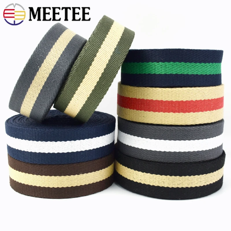 2/5/10Meters 38mm 2.5mm Thick Polyester Cotton Webbing DIY Sewing Jacquard Webbings Ribbons Clothes Bag Straps Hats Tapes