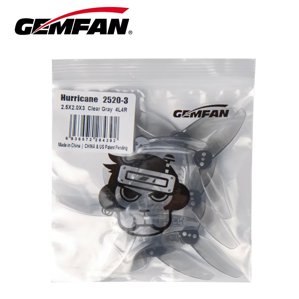 4Pairs Gemfan Hurricane 2520 2.5X2X3 3-Blade PC Propeller CW CCW for FPV Freestyle 2.5inch Drone 1106 1404 view 6