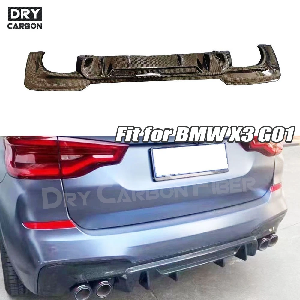 

For BMW X3 G01 Sport Style 2018 2019 2020 Real Carbon Fiber Car Accessories Rear Bumper Lip Diffuser FRP Prime Extension Covers