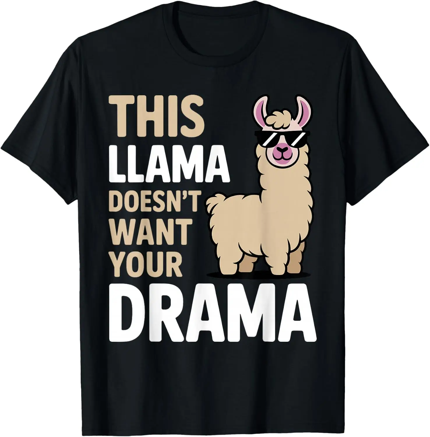 Funny Design For Men Women Kids Lover Llama T-Shirt 100% Cotton Trendy Y2K Short-Sleeve Tee-Soft, Quick-Drying,