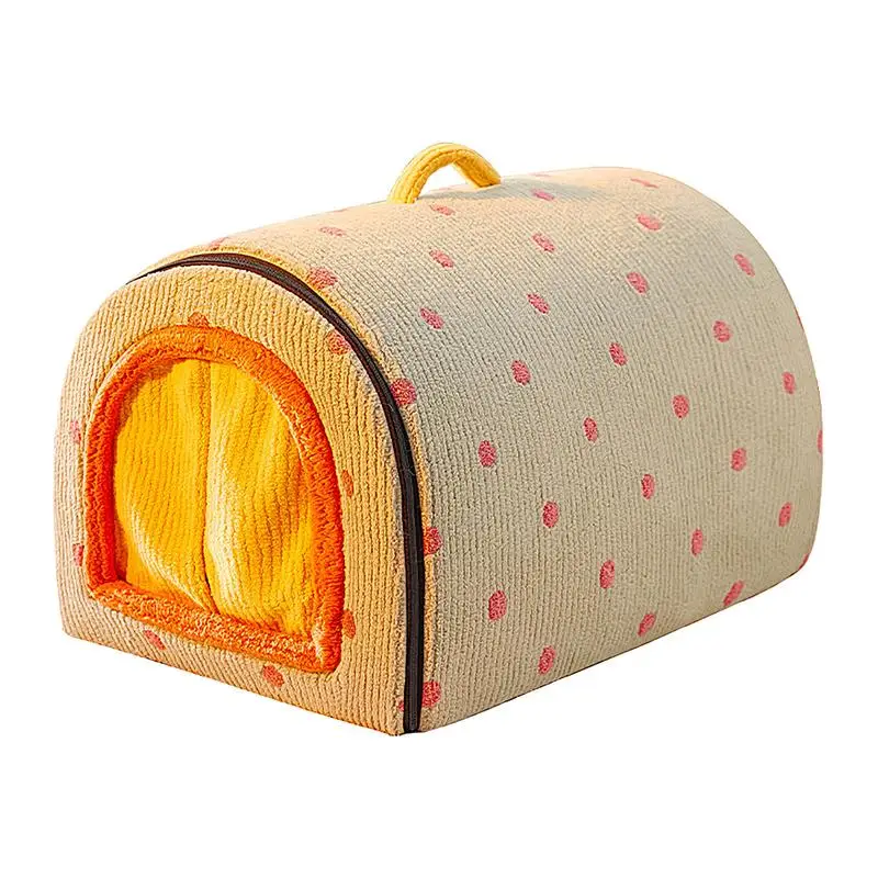 

Dog Bed House Indoor Semi-Arc Winter Cat House Dog Cave Enclosed Washable Cat House Winter Indoor Foldable Stray Cats Dogs Tent