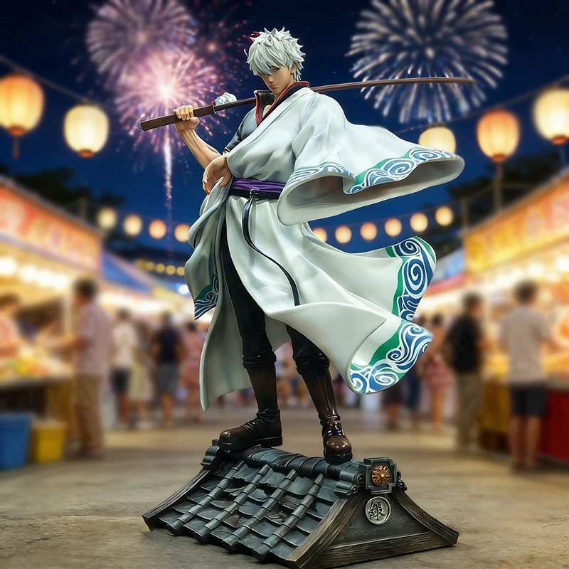

30cm Anime Gintama GK Figure Peripheral Sakata Gintoki Figure Soul Damn Model Standing Statue PVC Collection Decoration Toy