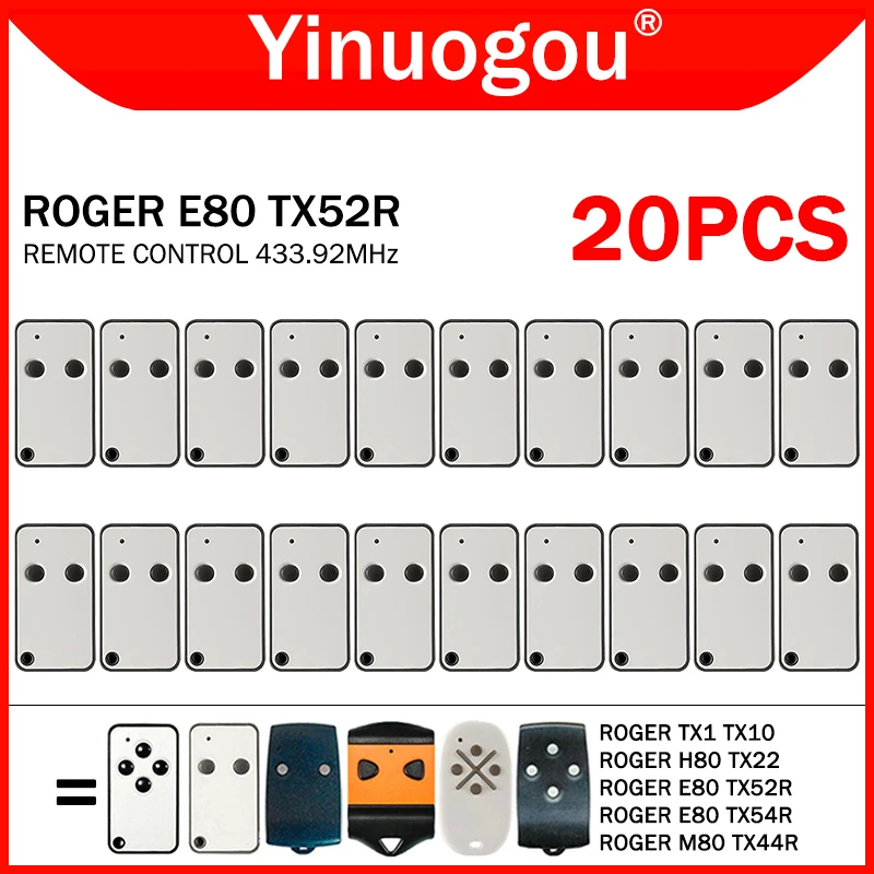 ROGER Пульт дистанционного управления ROGER E80 TX52R TX54R M80 TX44R H80 TX22 TX10 TX1 Дубликатор гаражных ворот, открыватель 433,92 МГц ROGER Пульт дистанционного управления ROGER E80 TX52R TX54R M80 TX44R H80 TX22 TX10 TX1 Дубликатор гаражных ворот, открыватель 433,92 МГц