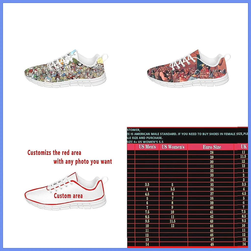 

Стильные спортивные кроссовки с мультяшным принтом Астерикса для мужчин и женщин, повседневные беговые кроссовки с возможностью индивидуальной настройки.