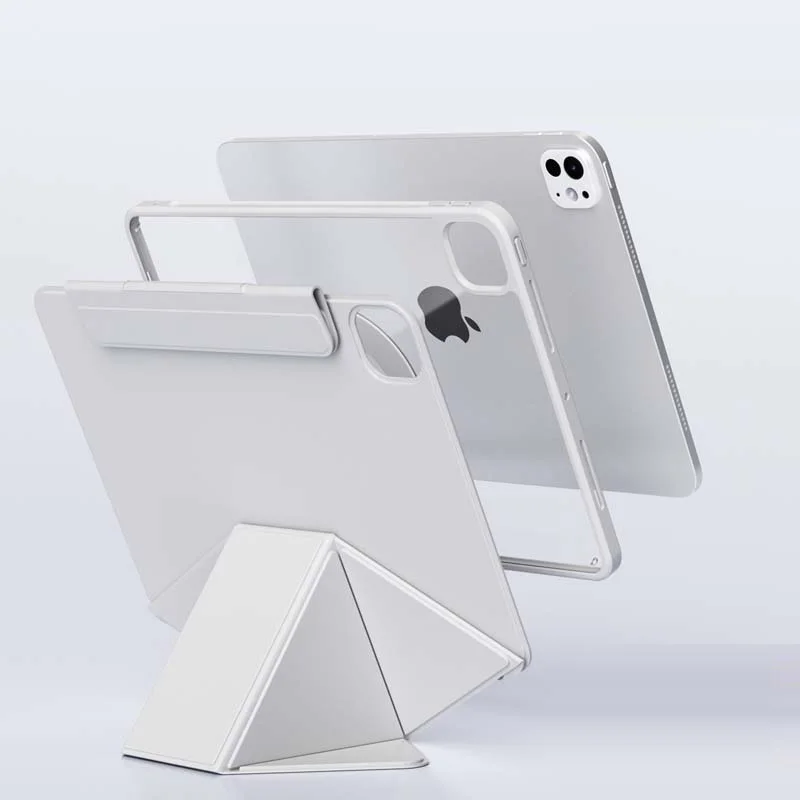 

for iPad Pro 6 5 11inch Case Holder Magnetic Adsorb Tablet Sleeve Detachable Pen Belt Foldable Adjustable Angle Stand Skin Cover