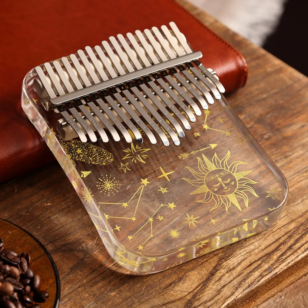 Beginner Kalimba 17 Keys Portable Transparent Acrylic Professional Kalimba Sound Therapy Keyboard Musical Instruments