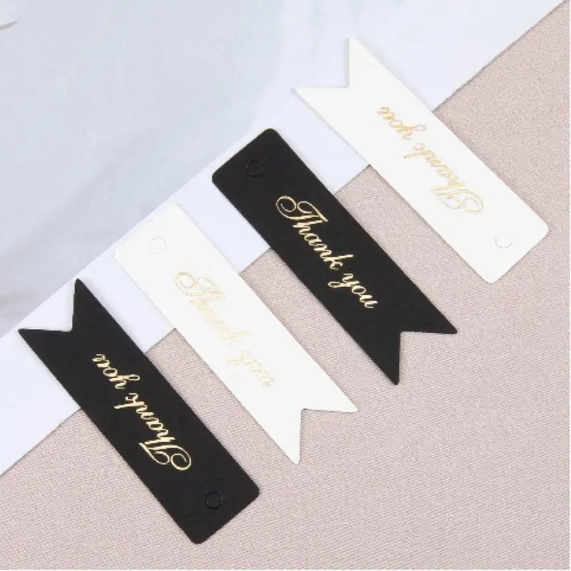 50 Stück Schwarz-Weiß Papierkarten Handgemachte Geschenkverpackung DIY Schmuckzubehör Preisetiketten Bronzestempel Dankesanhänger – Detail 8