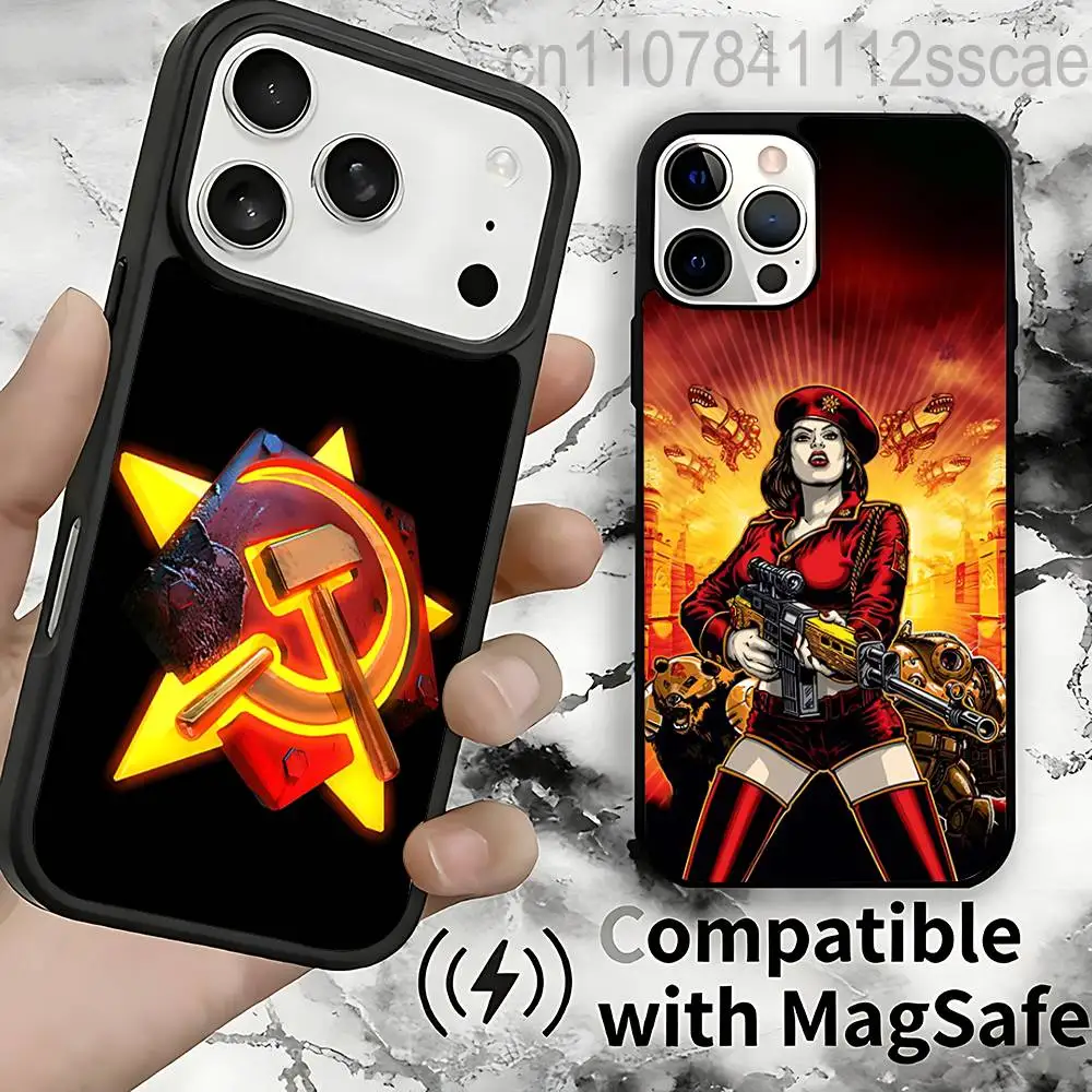 

Command C-Conquer red alert Magnetic Phone Case For IPhone 14 16 17 13 12 11 15 Pro Max Plus For Magsafe Wireless Charge Cover