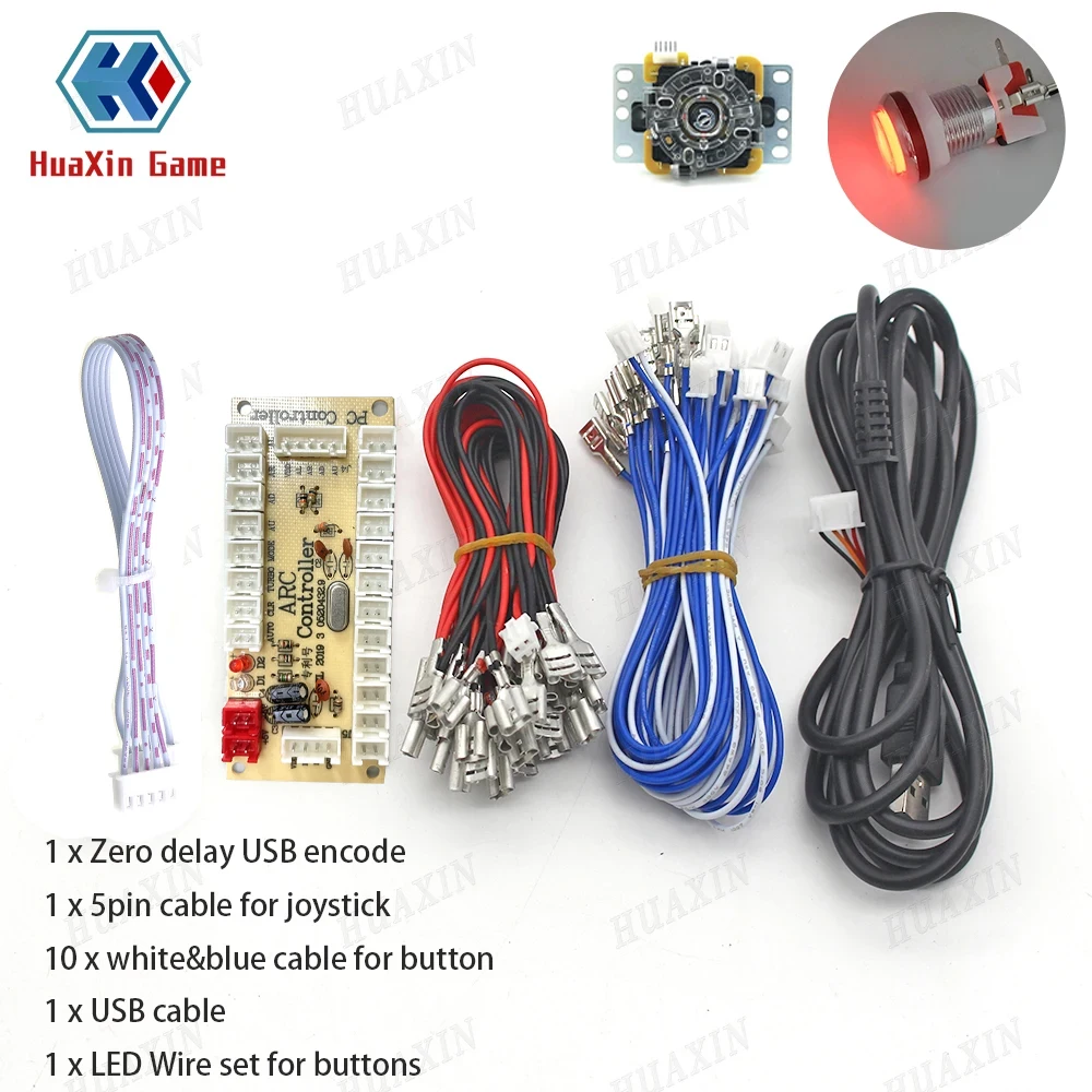 Arc Usb Arcade Game Controller For Pc Raspberry Pi Zero Delay Joystick Button Board Cable Sanwa Type Cheap Price