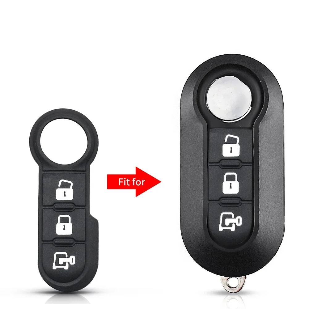 KEYYOU Bottoni In Gomma Pad Per Fiat 500 Panda Abarth Punto Ducato Stilo Per Citroen Per Peugeot Chiave A Distanza caso