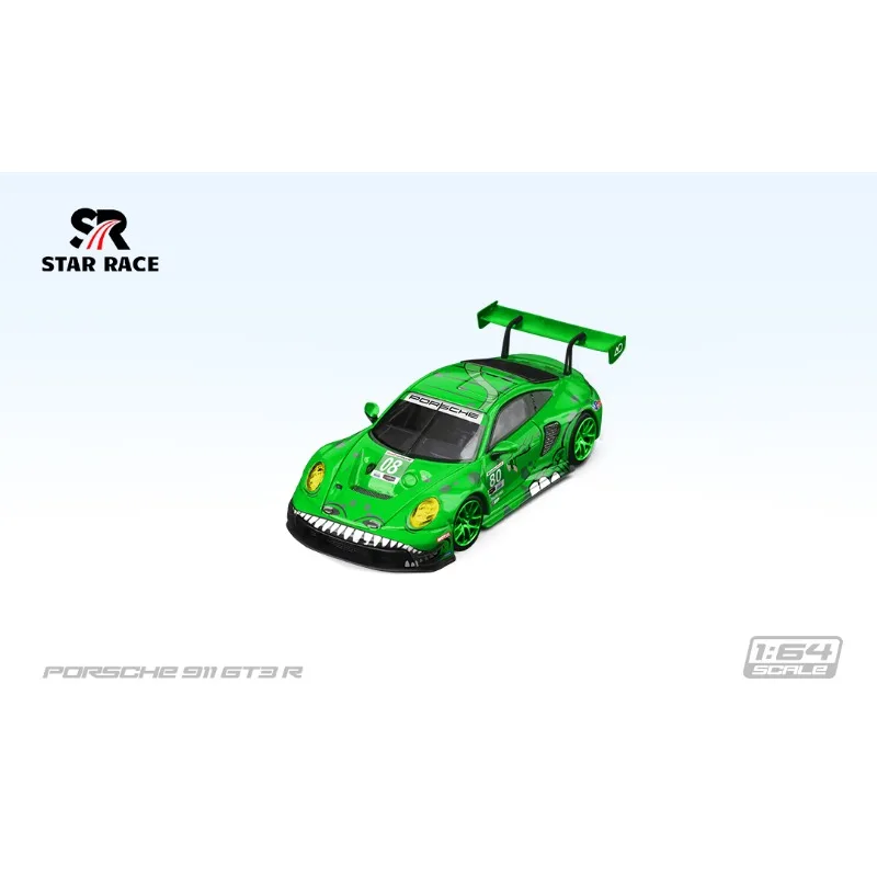 STAR RACE 1:64 Porsche 911 GT3 R 80 AO Racing 2024 IMSA Rexy Roxy Model Samochodu Wykonany z Odlewu Stopu Metali, Kolekcjonerski, Ozdobny, Prezent