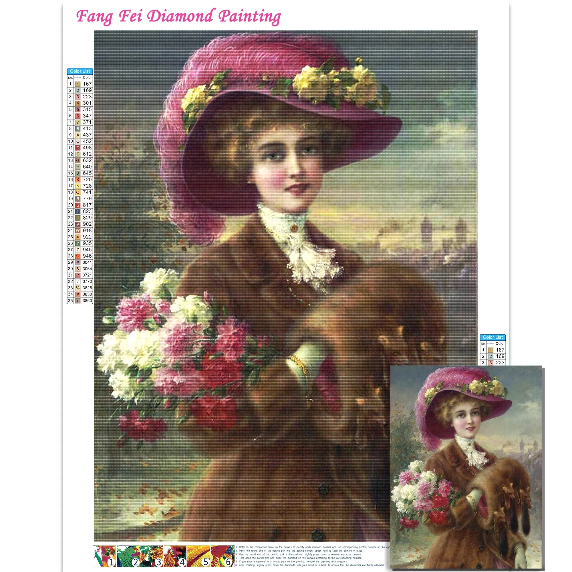 Full Drill Emile Vernon Artwork Oil Painting Diamond Embroidery Kits Woman Art Cross Stitch Picture Mosaic Handicraft Home Decor