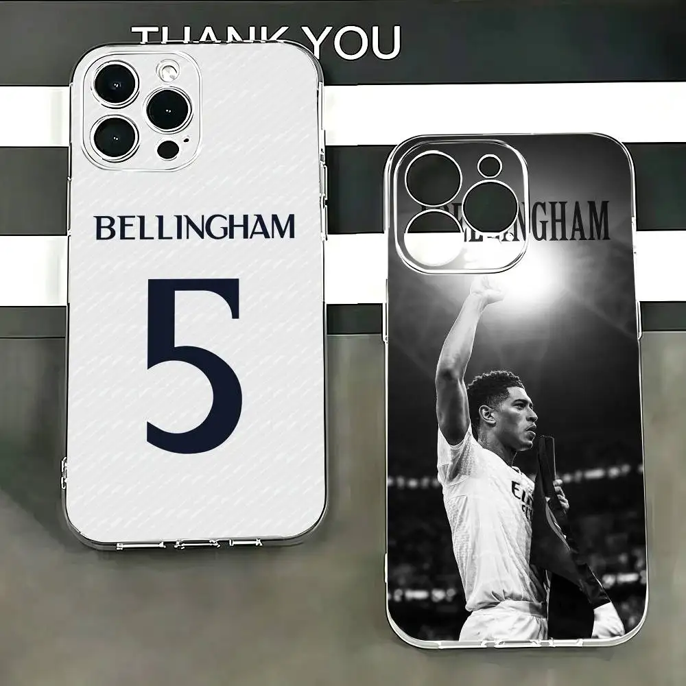 Чехол для телефона Football J-Jude B-Bellingham для iPhone 17 16 15 14 13 12 11 Mini Pro Max Plus, прозрачный
