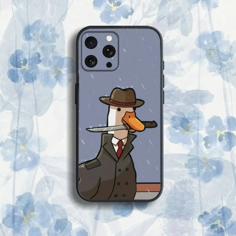 funny D-DucK G-Goose meme Phone Case For iPhone 17,16,15,14,13,12,Pro,Max,Plus,E,SE4,Air,Mini Black Soft Box
