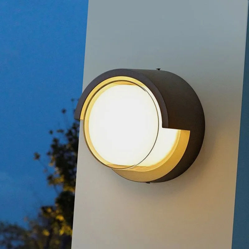 Round square outdoor led wall lamp villa balcony hotel exterior wall courtyard bedside circular corridor lighting wall lamp