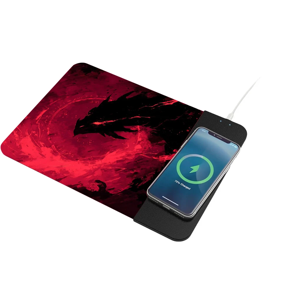 

Wireless - Charging Gaming Mouse Pad: Dragon - Themed, HD - Printed, Multi - Function E - Sports Desk Mat for PC, Durable & Conv