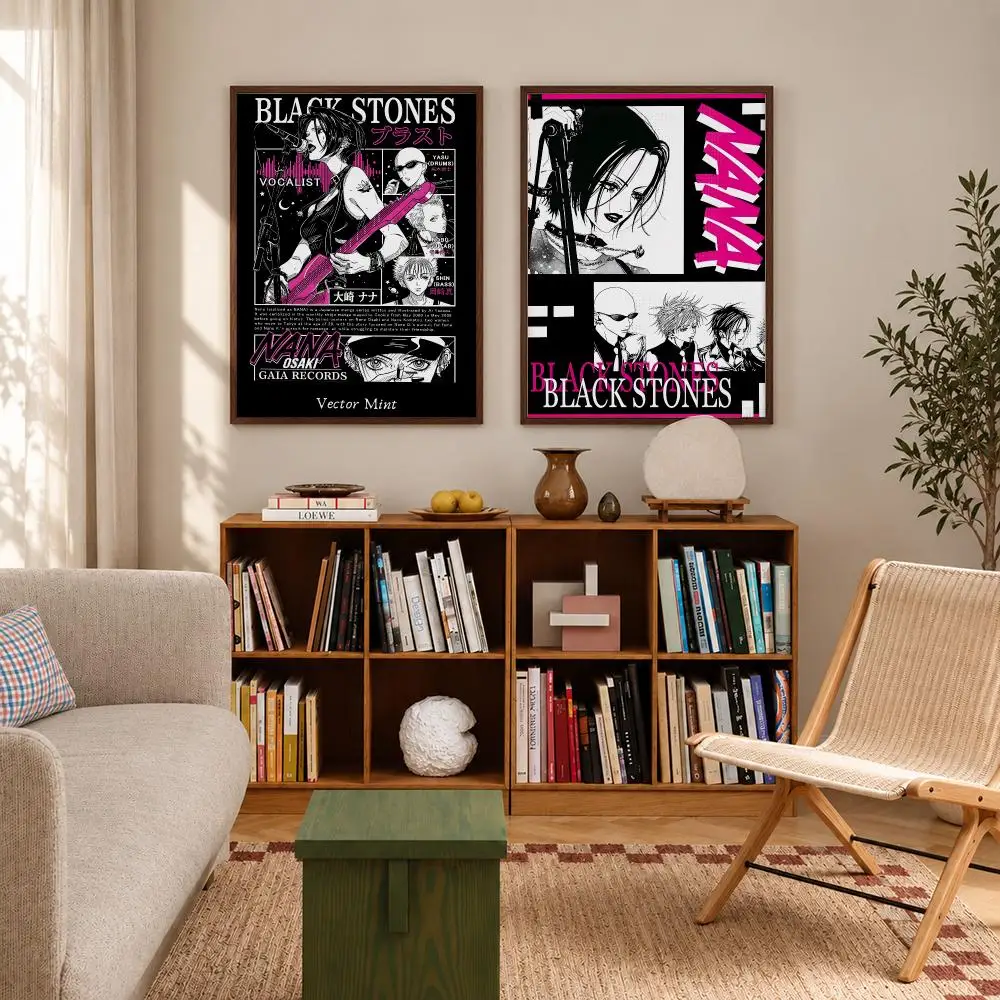 Dramatic Music Anime NANA Poster Self‑Adhesive Waterproof Poster Sticker Coffee House Bar Wall Art Home Decor