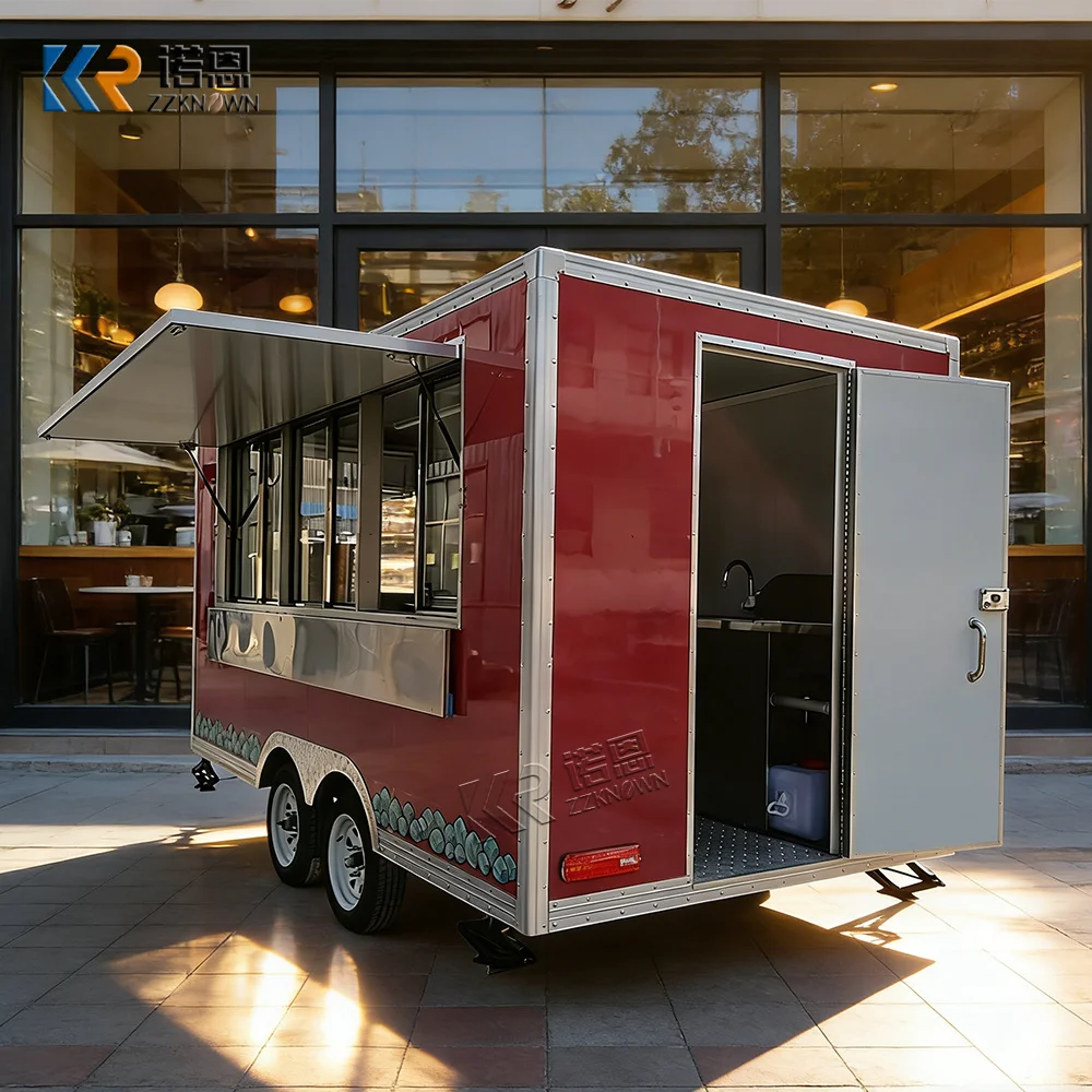 

Portable Taco Pizza Oven Food Truck Customized Mobile Bubble Tea Beverage Food Trailer With Kitchen Equipment