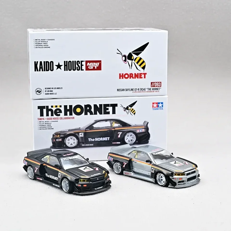 街道ハウス　R34 ホーネット　チェイス Kaido House x Mini GT 1:64 Tamiya Nissan Skyline GT-R (R34) THE