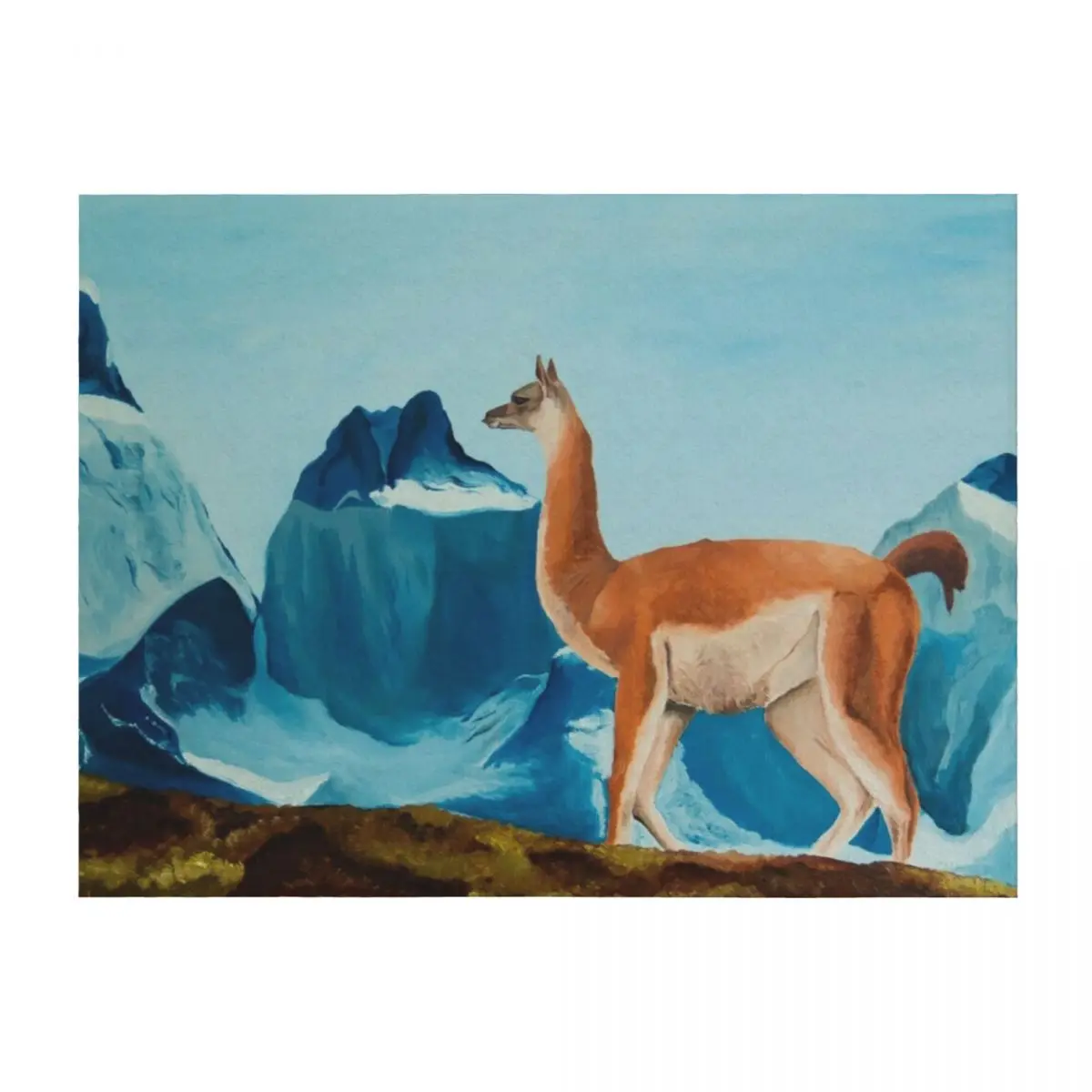 

Guanaco South American Painting Throw Blanket funny gift Thermals For Travel Thermal Sleeping Bag Blankets
