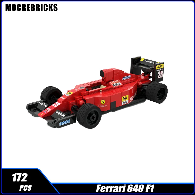 Technical MOC 640 F1 Racing Vehicle Model Building Block Assembly City Sports Car  Champions Boy Collectible Toy Gifts