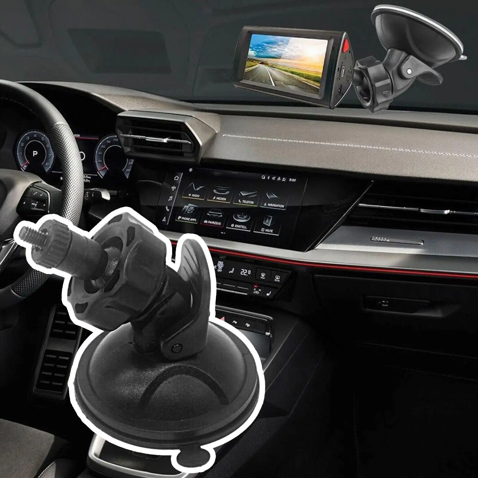 Immagine 4: Supporto per supporto DVR per auto Testa a vite da 4 mm Registratore per veicoli Supporto a ventosa Ventosa DV DVR Staffa GPS Staffa per telecamera F0M5