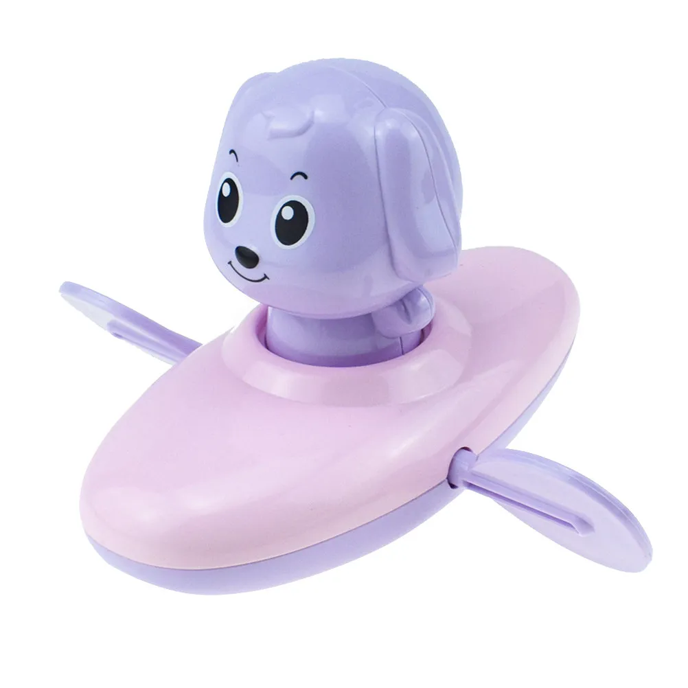2Pcs Innovative Clockwork Puppy Rowing Bathing Water Play for Children Random Color Bath Fun Eco Friendly Safe Corner Protection