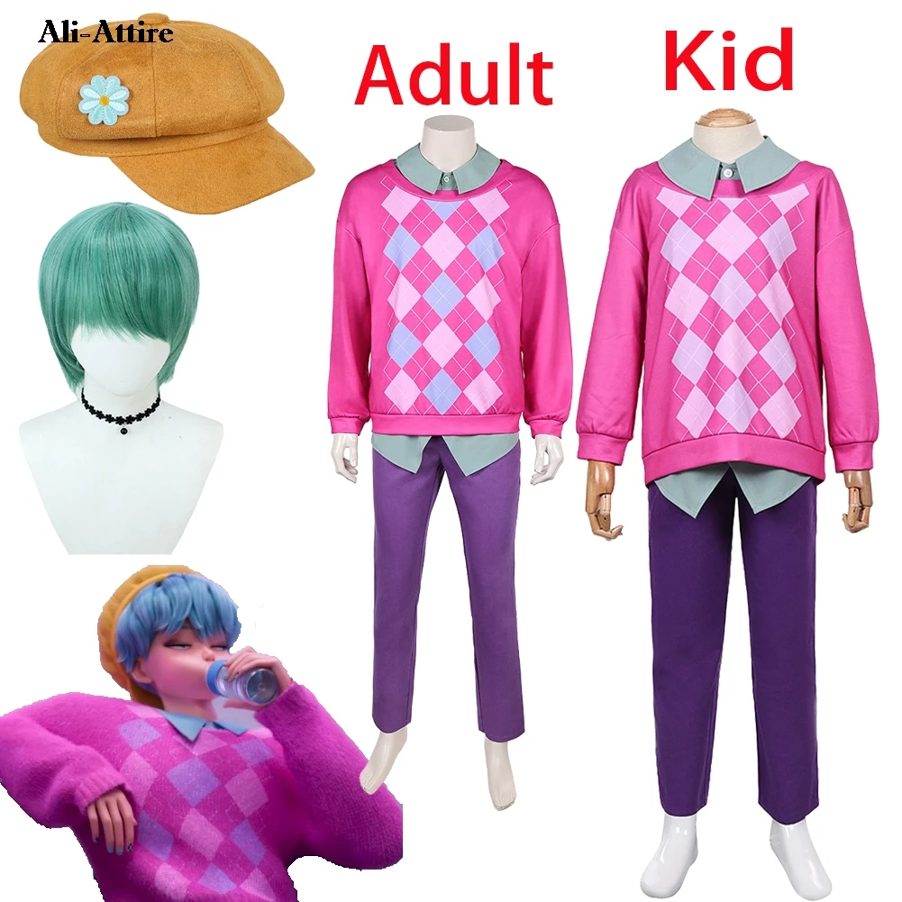 

Demon Hunter of KPop Saja Boys Baby Cosplay Kid Men Wig Hat Cloth Halloween Roleplay Party Disguise Costume Carnival Outfit Suit