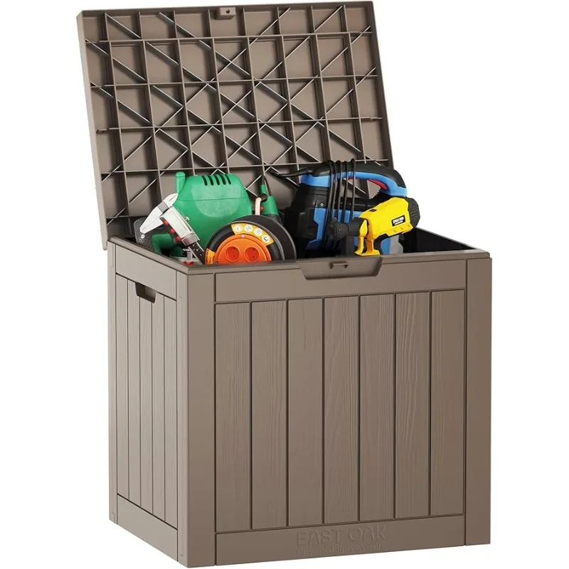 

Outdoor Storage Box, 31 Gallon Deck Box, Waterproof Resin Storage Bin for Patio Cushions, Gardening Tools, Accessories, Lockable