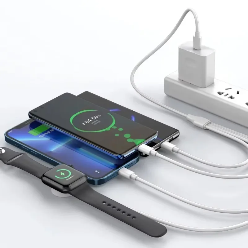 3 in 1 Charging Cable Multi Function For iPhone Type-C Micro USB Phone Watch Fast Charging Universal Travel Office Mini Use Pro