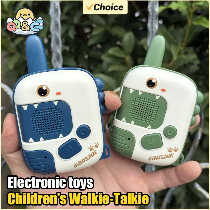 Cartoon Dinosaur Children's Walkie-talkie  300M Long Range Baby Radio Phone Toy Interactive Electronic Toys for Boys Kids Gifts