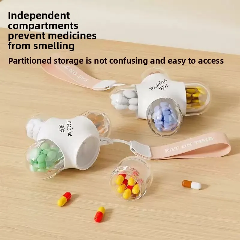 

Weekly Pill Box for Travel, 7-Day 3-Compartment Portable Medication Organizer