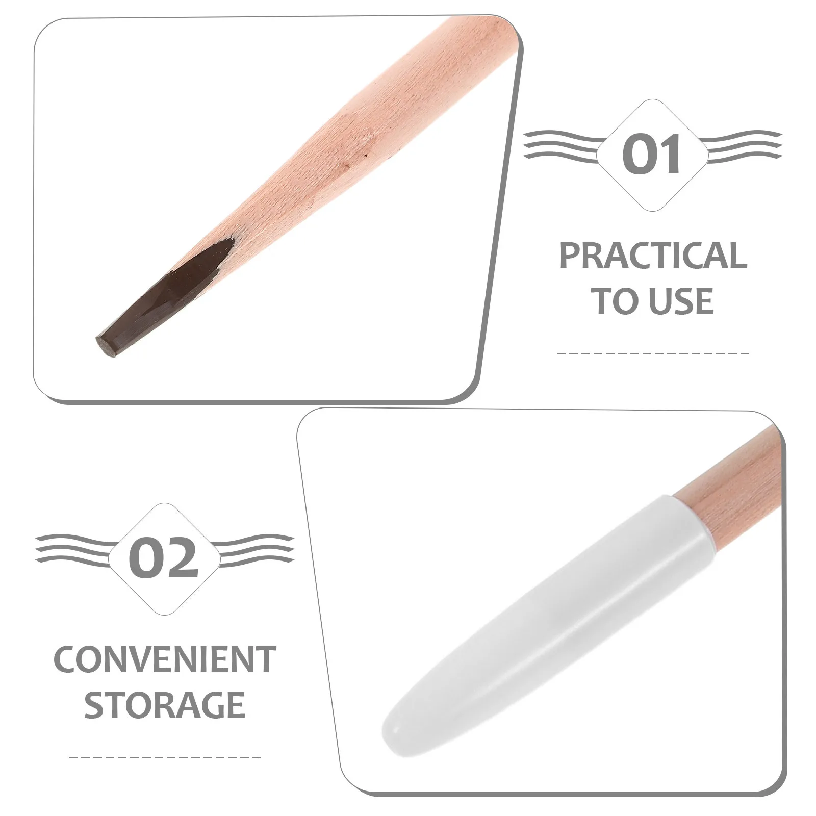 Lápiz de cejas resistente al agua, diseño resistente al sudor, definidor de cejas naturales, herramienta de maquillaje marrón oscuro, lápiz de cejas Natural, 3 uds.