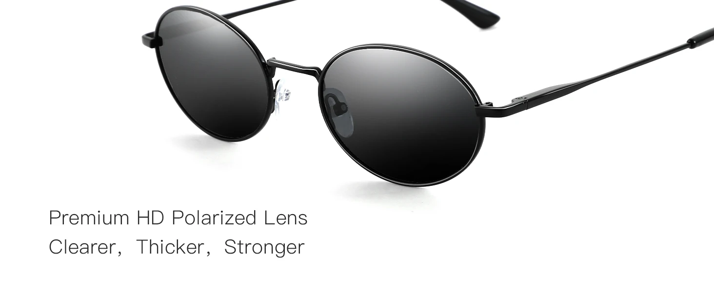 ZENOTTIC Retro ovale polarisierte Sonnenbrille für Damen und Herren, trendige runde Y2k-Sonnenbrille, kleine Vintage-Sonnenbrille im 90er-Jahre-Stil – Detail 5