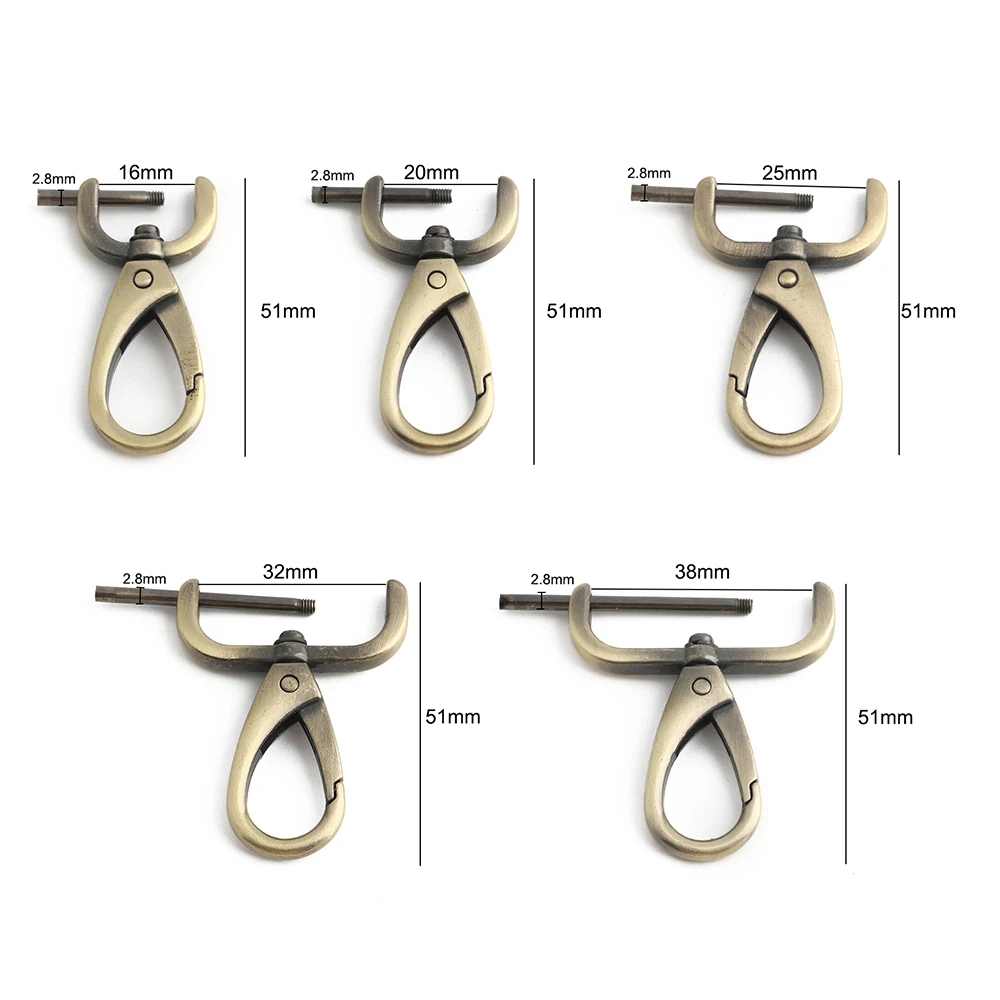 20/50/100PCS 16-38mm Metal Screw Buckle Detachable Snap Hook For Keychain Bag Strap Backpack Pet Leash Trigger Clips Accessories