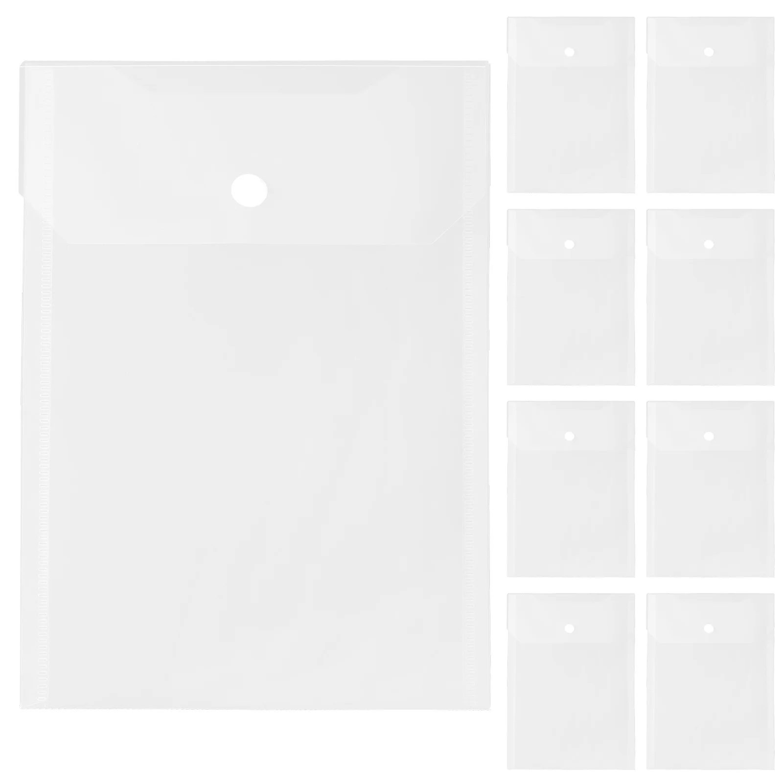 12 قطعة من مجلد المستندات الشفاف، حامل الملفات البلاستيكية، زر إغلاق، منظم الملفات العملي لتخزين المستندات المدرسية والمكتبية #4