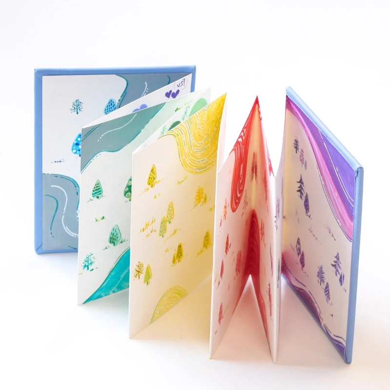 CROMA Accordion Watercolor Sketchbook 300gsm Fine-lined Watercolor Paper Portable Pocket Sketchbook Mini Travel Sketch