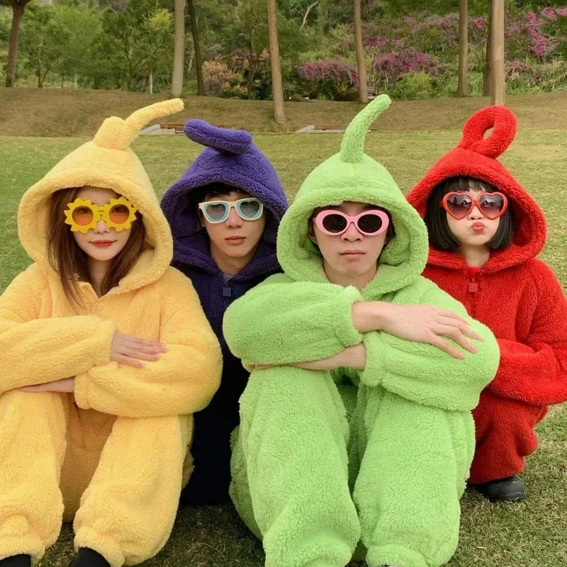 ♥ 2026 New Adults Onesies Soft Long Sleeves Pajamas Dipsy Tinky Winky Po Lala Costumes Home Clothes Women Unisex ★ Look at me ↑_ view 6