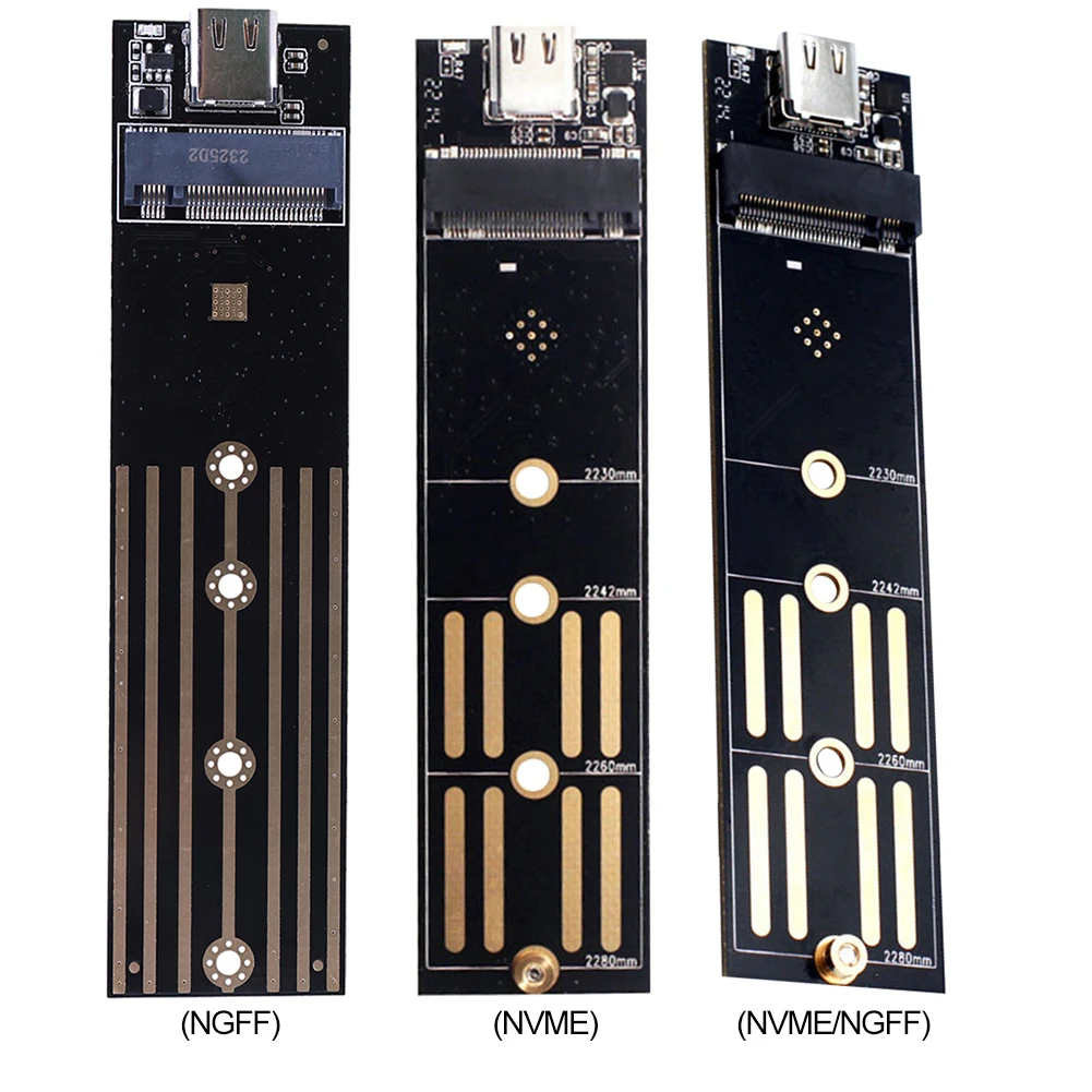 Placa elevadora M.2 a USB 3,1 tipo C, placa convertidora de 10Gbps y 6Gbps, adaptador SSD a USB 3,1 tipo C SSD para SSD 2230 2240 2260 2280 M2