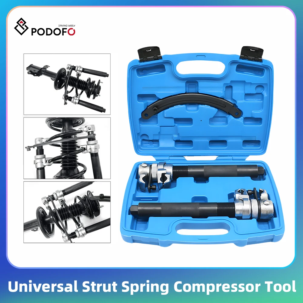 Podofo Spring Compression Tool For Car Universal Strut Spring Compressor Tool Coil Spring Compressor Tool Kit With Carrying Case