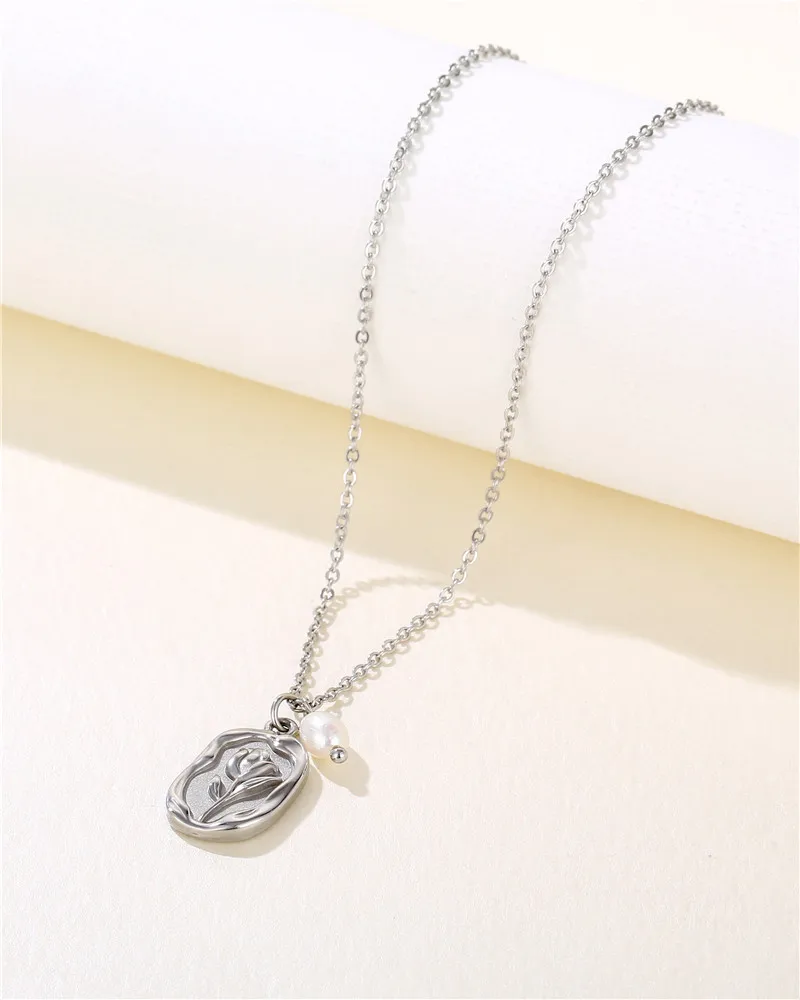 Tag Rose Necklace For Women Luxury Jewelry Sets Stainless Steel Necklaces Fashion Jewelry Accessories