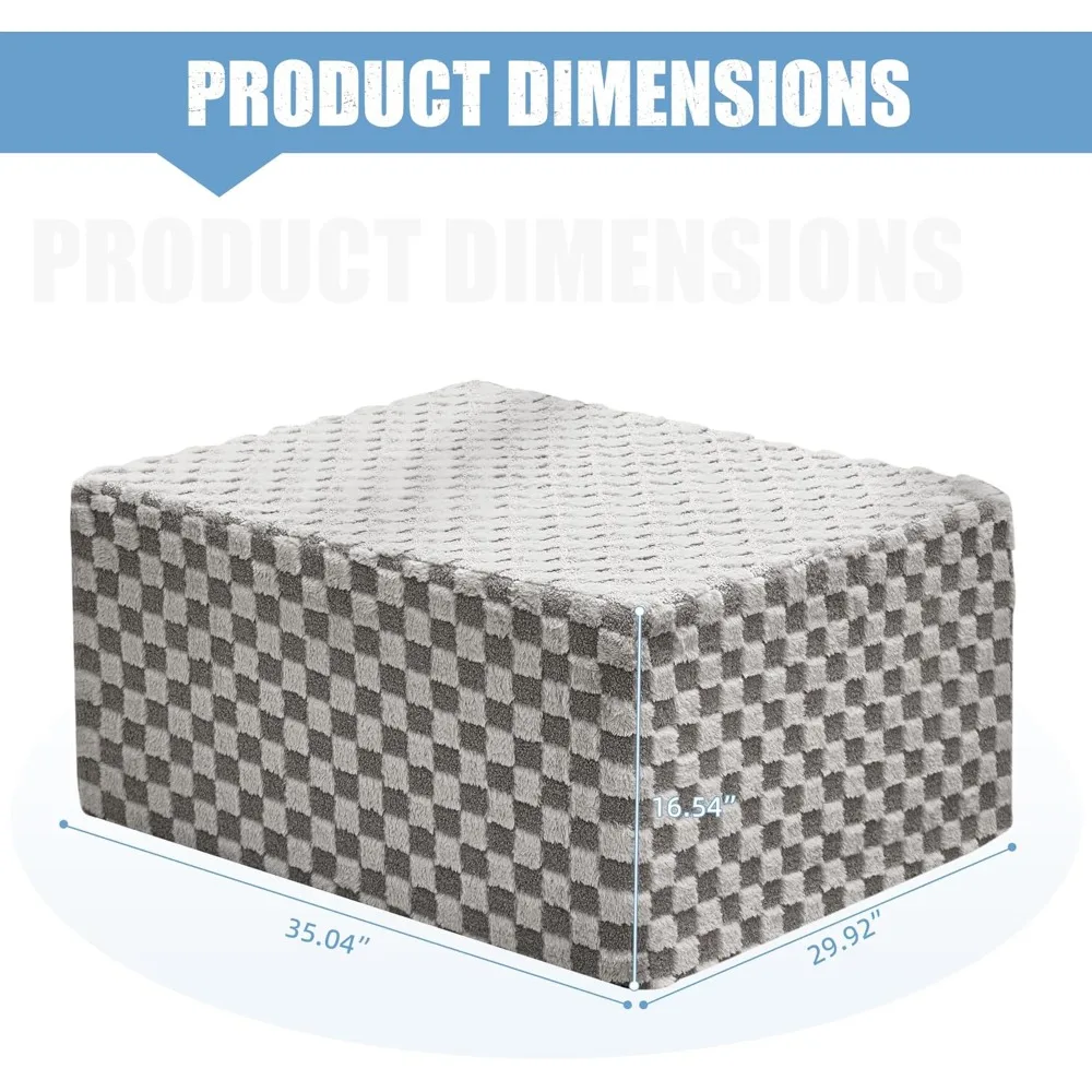 Османская подставка для ног из пены с эффектом памяти — большое напольное сидение для дивана для взрослых со съемным чехлом, идеально подходит для использования в журнальном столике